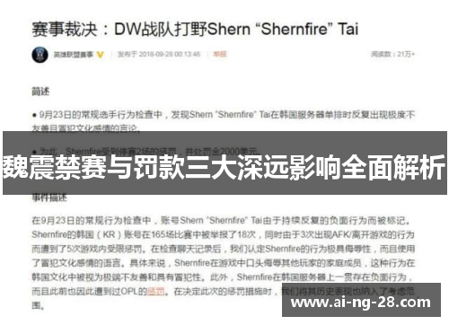 魏震禁赛与罚款三大深远影响全面解析 魏震禁赛与罚款三大深远影响全面解析