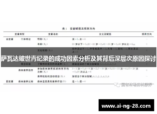 萨瓦达破世青纪录的成功因素分析及其背后深层次原因探讨